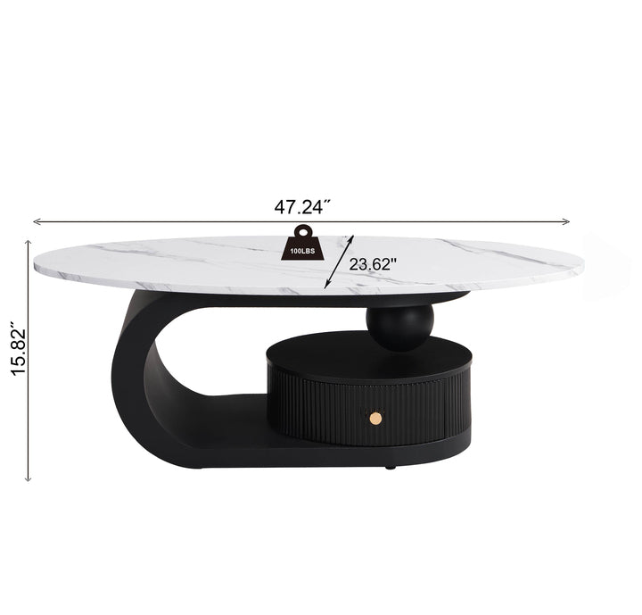 Modern Luxury New Light White Tea & Coffee Table Combination for Small Home Living Room